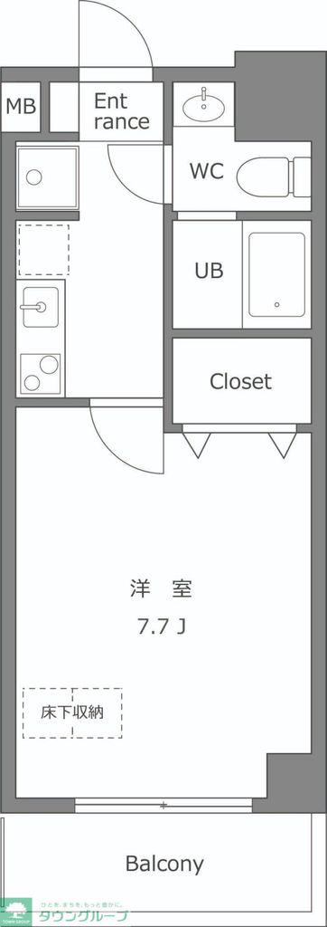 S-FORT戸田公園(1K/8階)の間取り写真