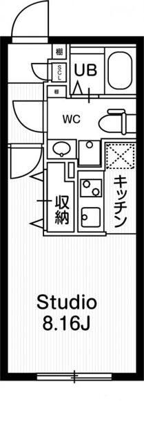PASEO文京茗荷谷(1K/2階)の間取り写真