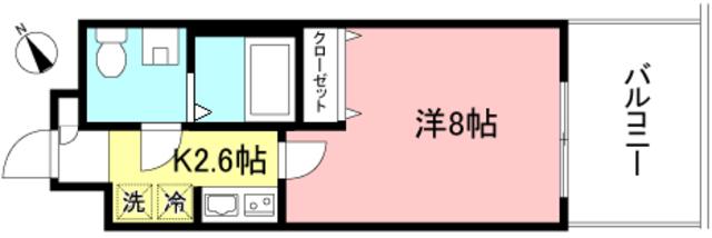 BONO相模大野スカイフラッツ(1K/17階)の間取り写真