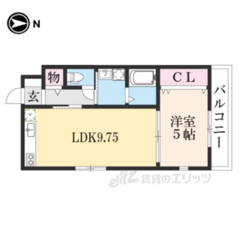 シエルグランデ招提元町Ⅱ(1LDK/2階)の間取り写真