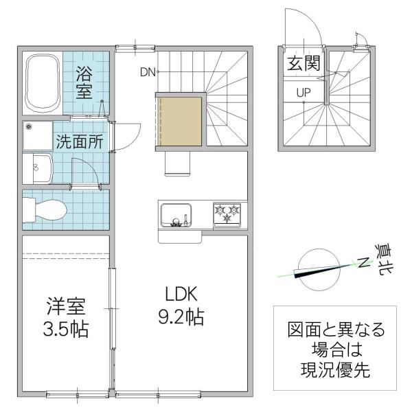 MITTO(1LDK/2階)の間取り写真