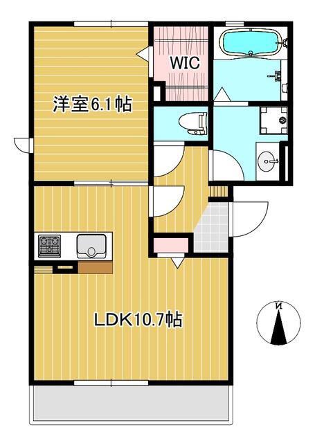 OTTS HIRO III B(1LDK/2階)の間取り写真