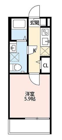 ノア千舟(1K/2階)の間取り写真