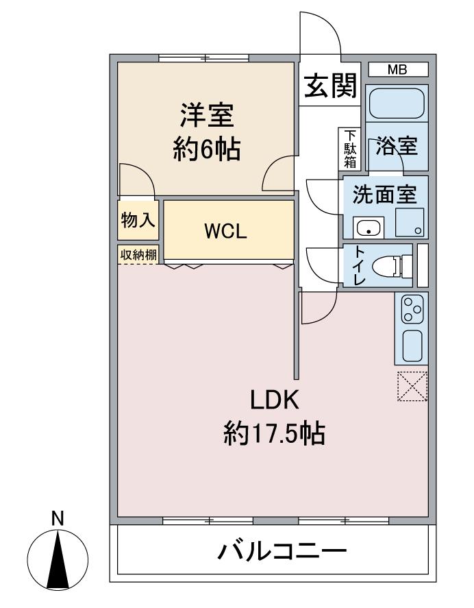 サクセス米本(1LDK/2階)の間取り写真