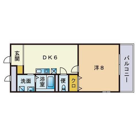 アンプルール・ベトン筑紫通(1DK/4階)の間取り写真