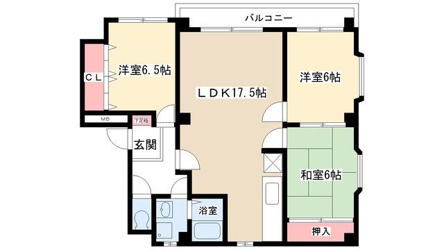 グリックヒルズ代万(3LDK/2階)の間取り写真