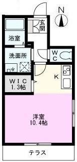 アルマカンII(ワンルーム/1階)の間取り写真