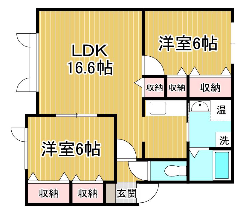 ノース DREAM(2LDK/2階)の間取り写真