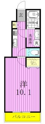 パーク サイド レジデンス(1K/1階)の間取り写真