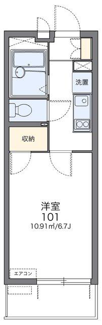 レオパレス パレス中田(1K/1階)の間取り写真
