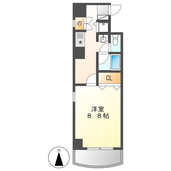 リバティーハウス(1K/3階)の間取り写真
