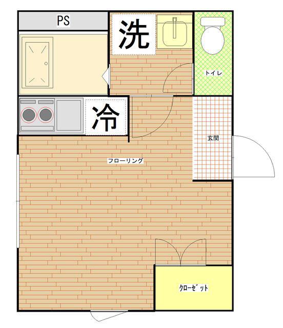 フェリチタ押上(ワンルーム/4階)の間取り写真