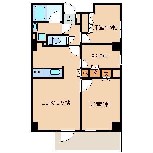 レジディア文京音羽(2SLDK/3階)の間取り写真
