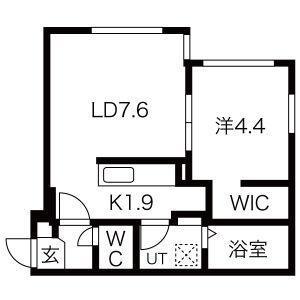 ALIVIO西町(1LDK/1階)の間取り写真