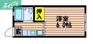 ひだまりのCAPPUCCINO(1K/2階)の間取り写真
