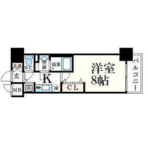 プレサンス新栄町ギャラント(1K/12階)の間取り写真