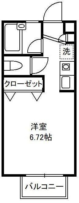 クレシアI(1K/2階)の間取り写真