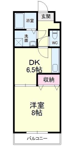 シャンボールIII(1DK/2階)の間取り写真
