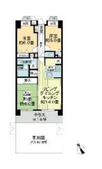 ライオンズマンション門前仲町古石場パークサイド(3LDK/1階)の間取り写真