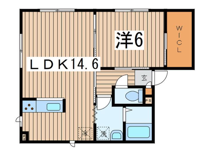 ザ・ベイサイド(1LDK/1階)の間取り写真