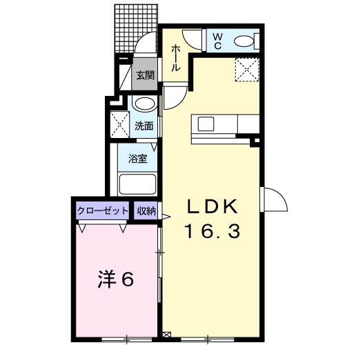 フェリス木場(1LDK/1階)の間取り写真