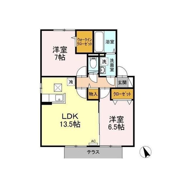 D-ROOM サンフィオーレ(2LDK/1階)の間取り写真