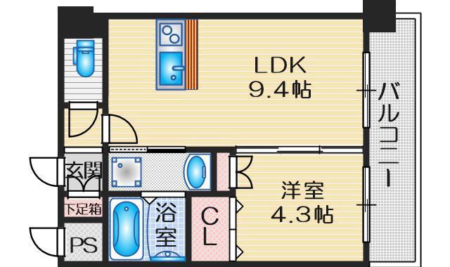 LANI TOYONAKA(1LDK/2階)の間取り写真