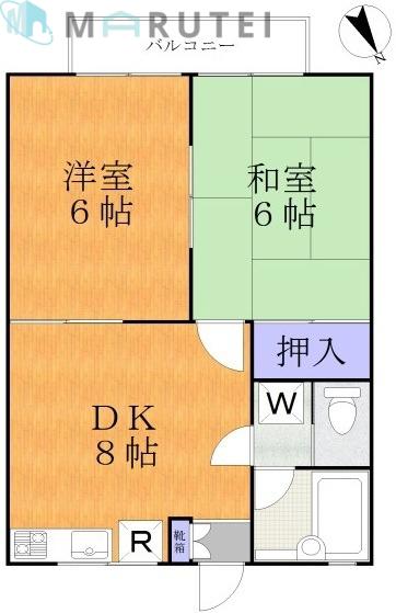 コーポ・ハシバ(2DK/1階)の間取り写真