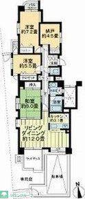 チサンマンション富沢駅前Ⅲ(3SLDK/1階)の間取り写真