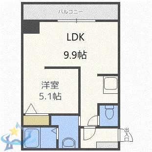 札幌レジデンス近代美術館(1LDK/11階)の間取り写真