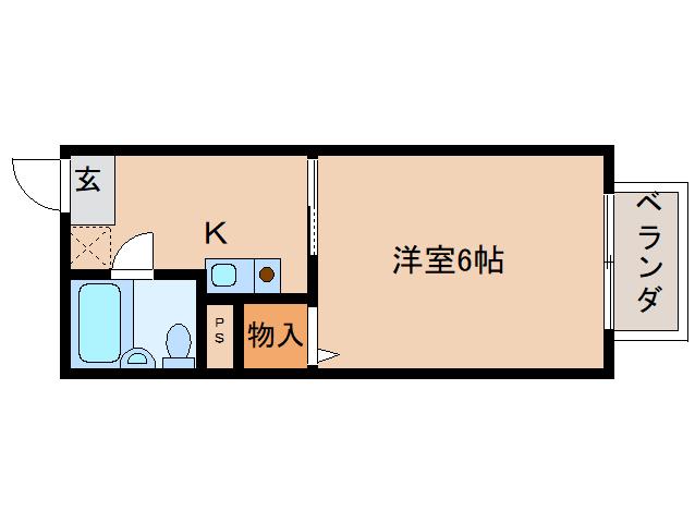 松嶋ビューハイツ(1K/2階)の間取り写真