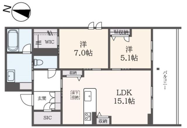 アン ポワリエ(2LDK/1階)の間取り写真