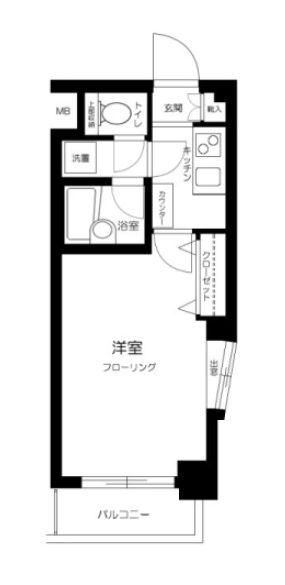 ティアラ大崎(1K/6階)の間取り写真