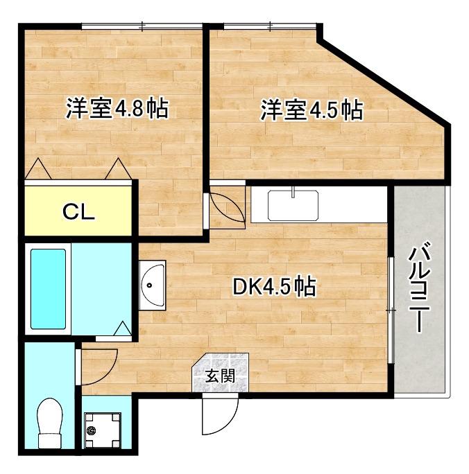 第二ホワイトマンション(2DK/2階)の間取り写真