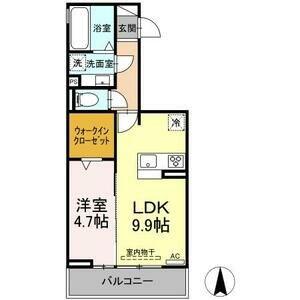 シャルマン高畑(1LDK/2階)の間取り写真