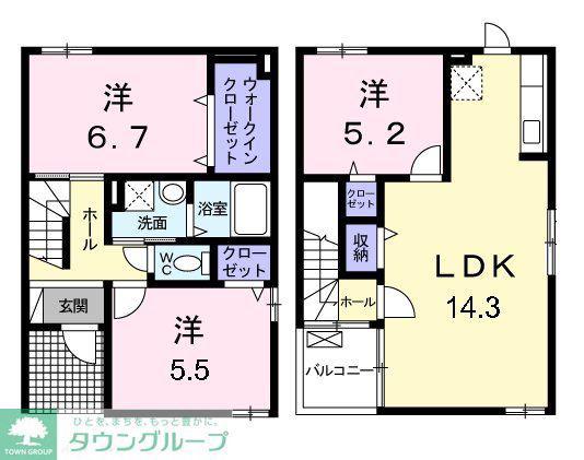 メゾン ドゥ ヒロ(3LDK/1階)の間取り写真