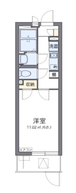 クレイノオリーブハウス ネオ(1K/1階)の間取り写真