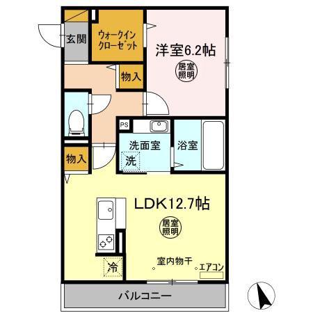 コンフォートIII A(1LDK/3階)の間取り写真