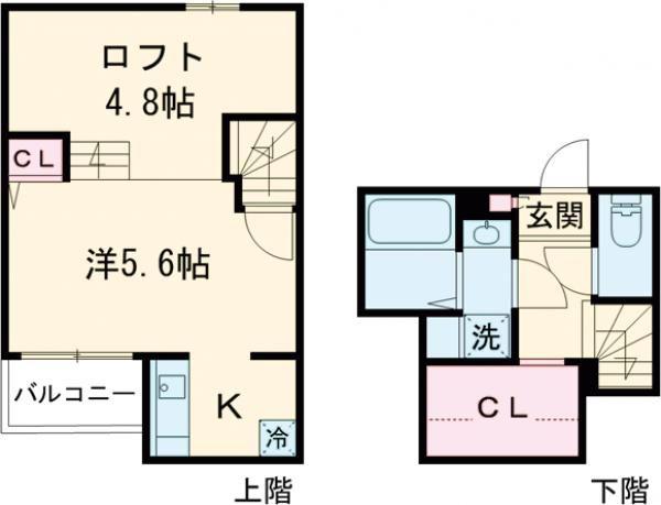 ADC鳥栖ウィール(1K/1階)の間取り写真