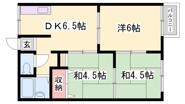 コスモハイツ(3DK/2階)の間取り写真