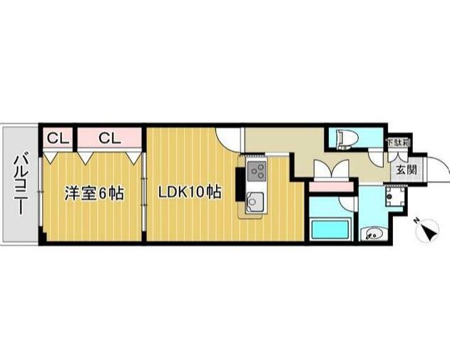 ムルーエ築地(1LDK/8階)の間取り写真