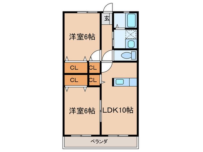 リバージュ(2LDK/1階)の間取り写真