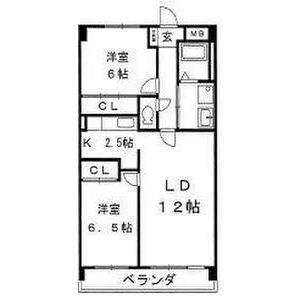 プランドール笠取(2LDK/5階)の間取り写真