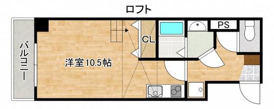 EDEN金屋町(ワンルーム/3階)の間取り写真