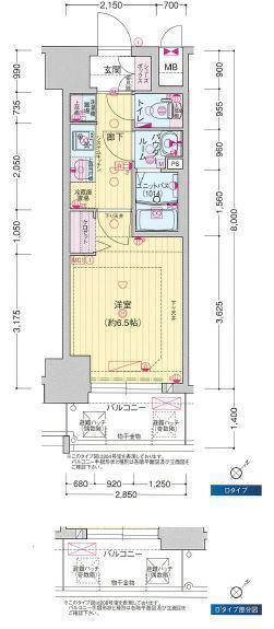 プレサンス DOMECITY コレーレ(1K/6階)の間取り写真