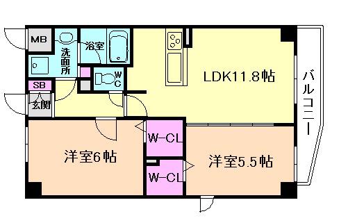 レイワニティ プレイス(2LDK/2階)の間取り写真