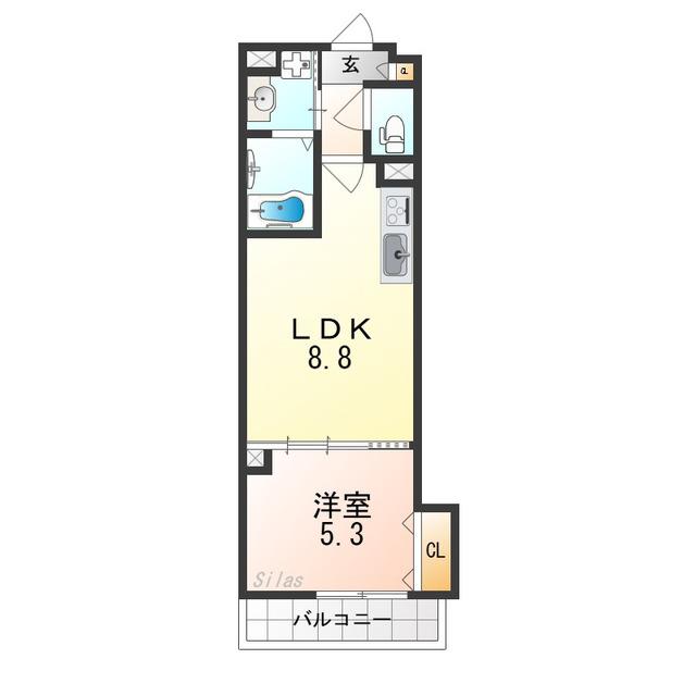 ラモーナ半田(1LDK/2階)の間取り写真