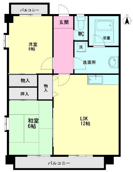 ハイツチャコ(2LDK/3階)の間取り写真