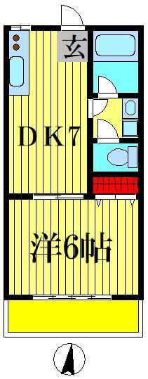 ジャスパローザI(1DK/3階)の間取り写真