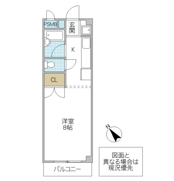 メゾンボヌール(1K/2階)の間取り写真